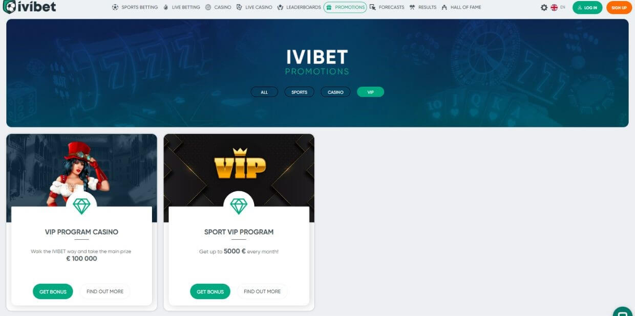 VIP Bonusi Ivibet